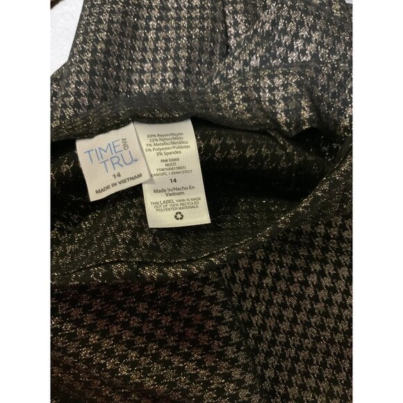 Time and Tru Women’s Size 14 Gold & Black Millennium Side Zip Skinny Pants - Picture 10 of 10